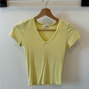 Yellow crop tee